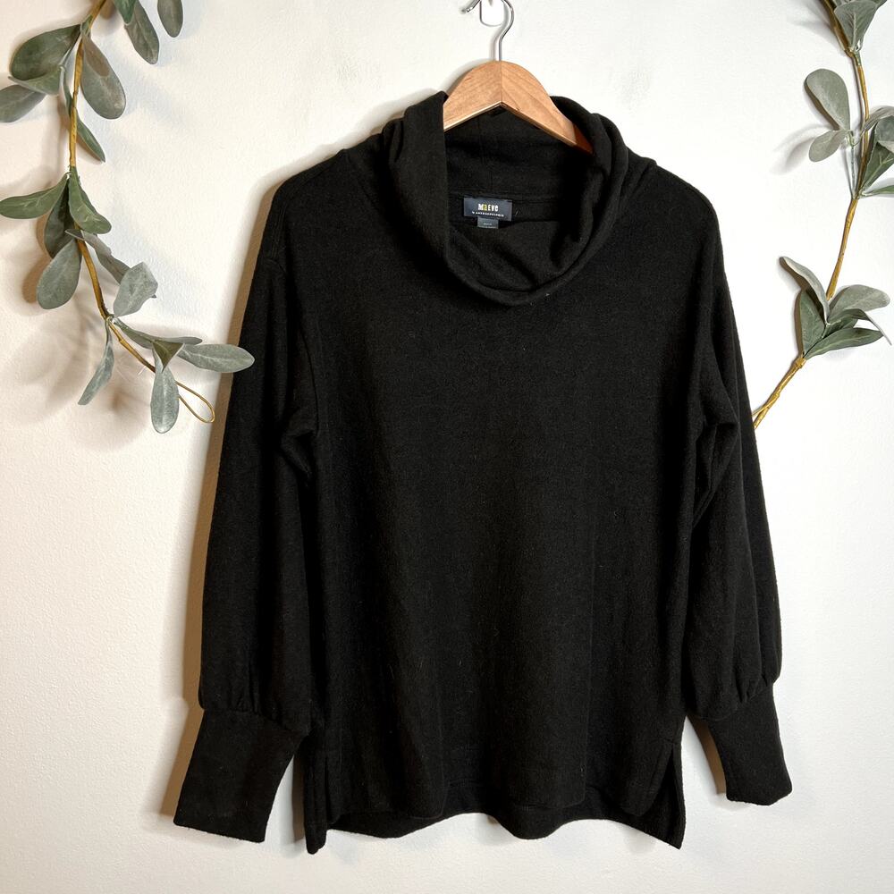Maeve Anthropologie Black Cowl Neck Top